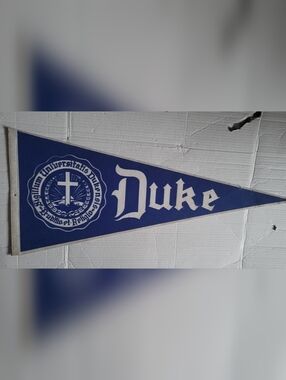 Vintage Duke University Felt Pennant 28" Blue Devil